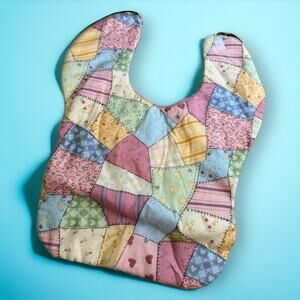 CHB Pastel Patchwork‎ Look Bib Boys Girls Reversible Country Look Fabric NEW